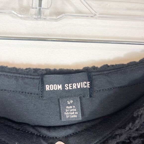 Room Service NWOT Cozy Knit Sherpa Lounge Pants Black Size S - Picture 4 of 4